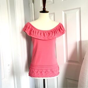 Ivanka Trump Pink Ruffle Top – Small